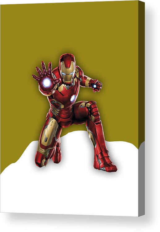 Iron Man Acrylic Print featuring the mixed media Iron Man Collection #9 by Marvin Blaine