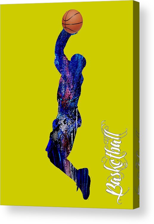 Basketball Acrylic Print featuring the mixed media Basketball Collection #12 by Marvin Blaine