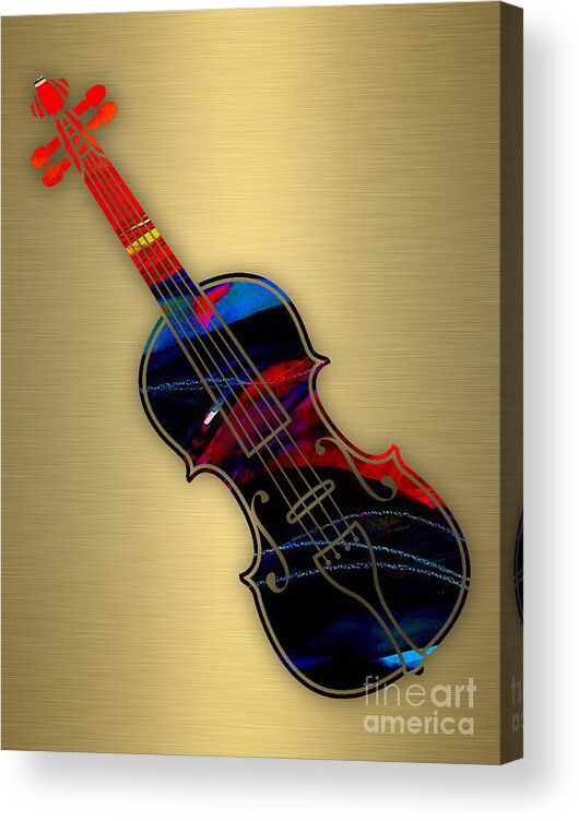 Violin Acrylic Print featuring the mixed media Violin Collection #4 by Marvin Blaine