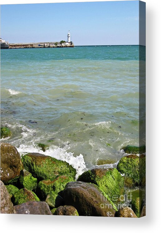 Sea Acrylic Print featuring the photograph Lighthouse in sea #2 by Irina Afonskaya