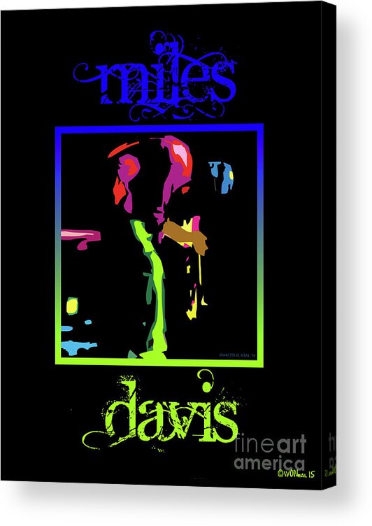 Male Portraits Acrylic Print featuring the digital art Miles Davis #2 by Walter Neal