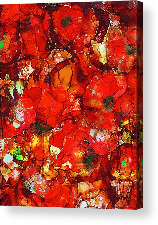 Abstract Acrylic Print featuring the painting Poppies #2 by Klara Acel