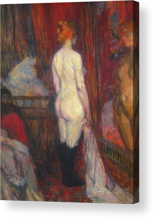 Painting Acrylic Print featuring the painting Woman Before A Mirror #2 by Mountain Dreams
