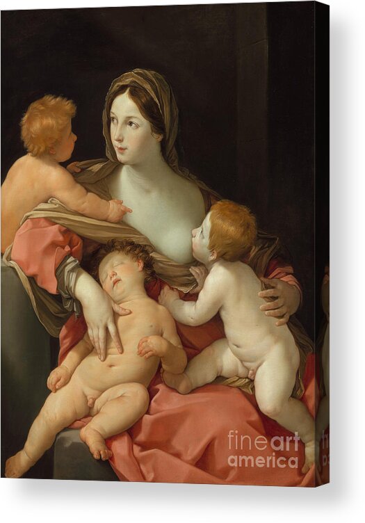 Suckling Acrylic Print featuring the painting Charity by Guido Reni