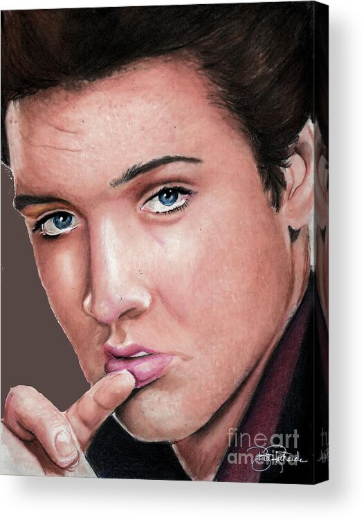 Prisma Acrylic Print featuring the drawing Elvis #3 by Bill Richards