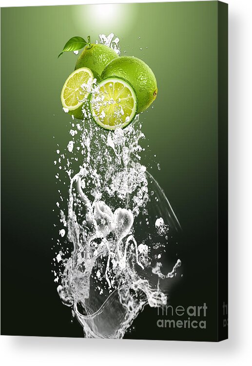 Lime Acrylic Print featuring the mixed media Lime Splash #4 by Marvin Blaine