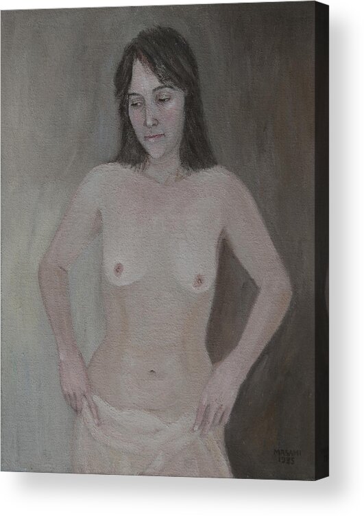 Nude Acrylic Print featuring the painting Nude Study #4 by Masami Iida