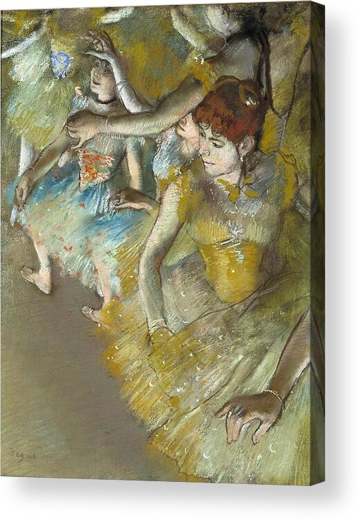 Ballet Dancers On The Stage Acrylic Print featuring the painting Ballet Dancers on the Stage #5 by MotionAge Designs