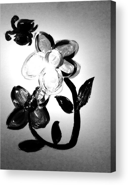 Flower Acrylic Print featuring the drawing Flower and butterfly #5 by Hae Kim