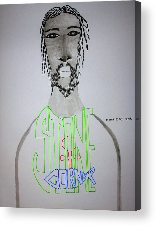 Jesus Acrylic Print featuring the painting Jesus The Cornerstone #5 by Gloria Ssali