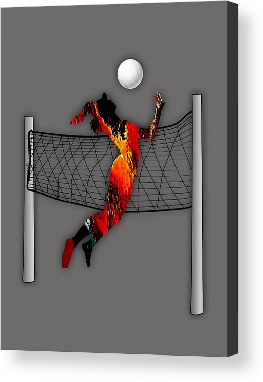 Vollyball Acrylic Print featuring the mixed media Vollyball Collection #7 by Marvin Blaine