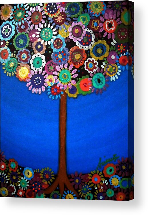 Tree Of Life Acrylic Print featuring the painting Tree Of Life #82 by Pristine Cartera Turkus