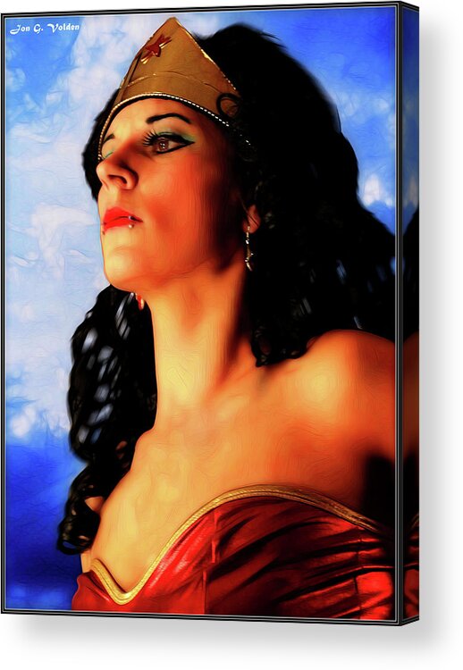 Wonder Woman Acrylic Print featuring the photograph Punk Wonder Hero by Jon Volden