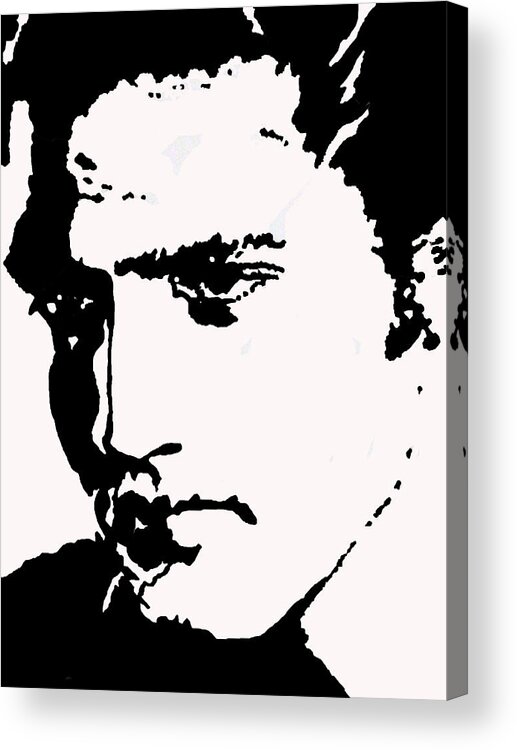 Elvis Acrylic Print featuring the drawing A Young Elvis by Robert Margetts