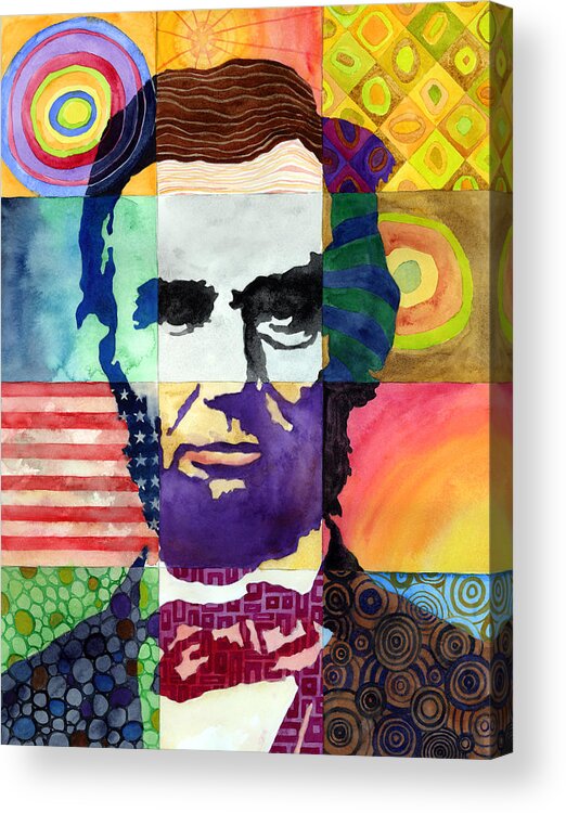 Abraham Acrylic Print featuring the painting Abraham Lincoln Portrait Study by Hailey E Herrera