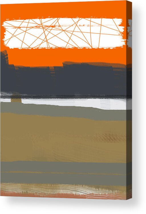 Abstract Acrylic Print featuring the painting Abstract Orange 1 by Naxart Studio