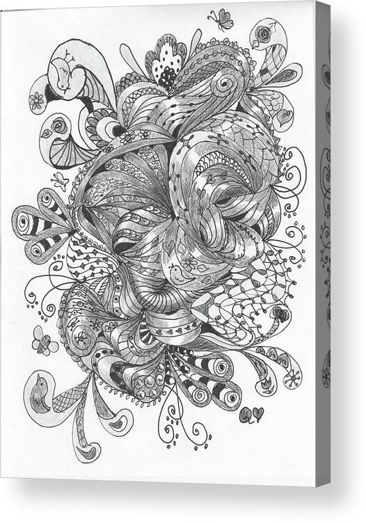 Zentangle©️ Acrylic Print featuring the drawing Abstract2 by Quwatha Valentine