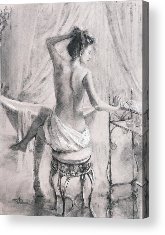 Bath Acrylic Print featuring the painting After the Bath by Steve Henderson