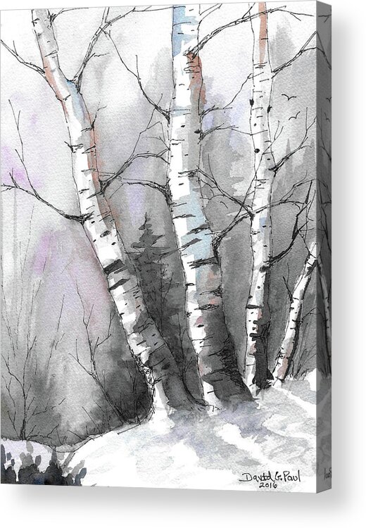 Snow Acrylic Print featuring the painting After The Snow by David G Paul