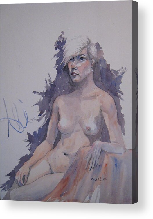 Nude Acrylic Print featuring the painting Ali by Ray Agius