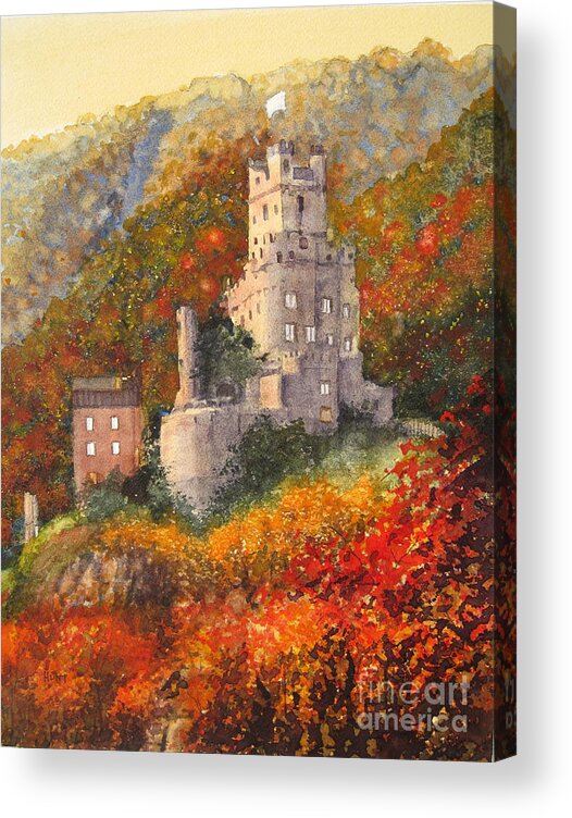 Castle Acrylic Print featuring the painting Along the Rhine I by Shirley Braithwaite Hunt