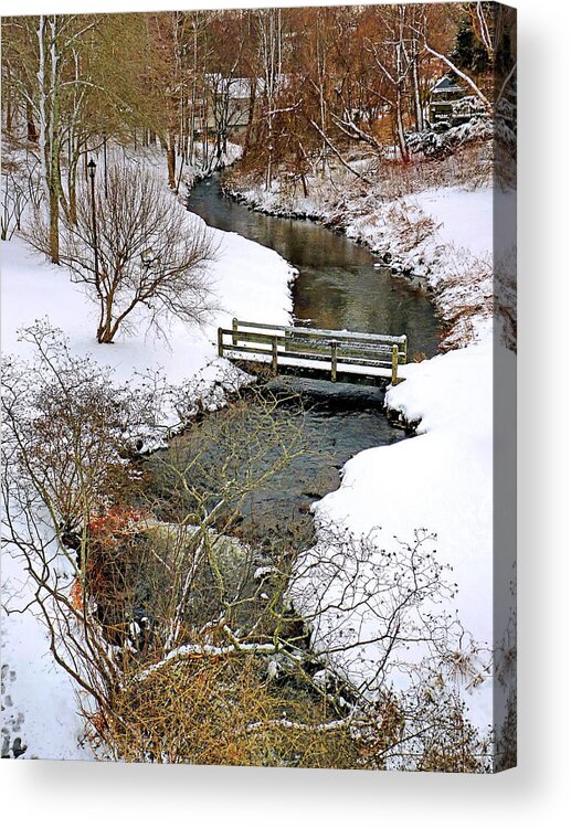 Town Brook Acrylic Print featuring the photograph Along Town Brook Plymouth MA by Janice Drew