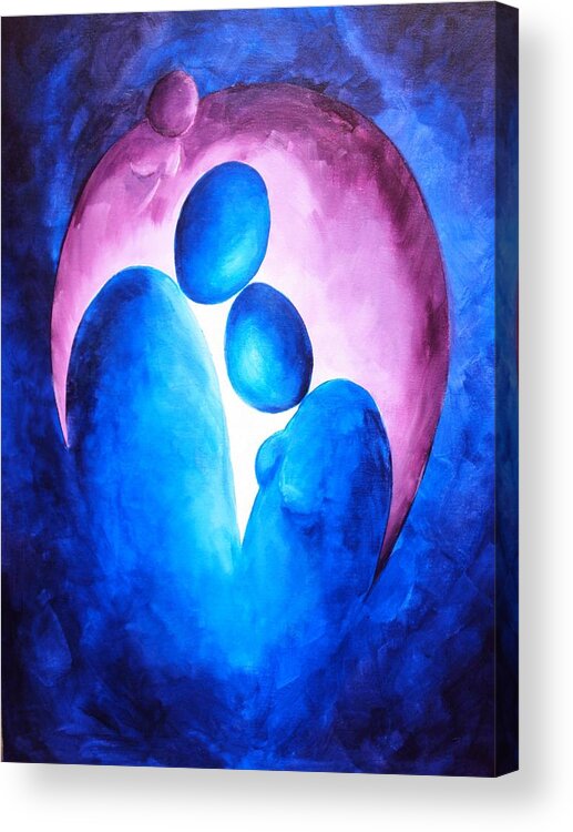 Blue Acrylic Print featuring the painting Always... Together by Jennifer Hannigan-Green