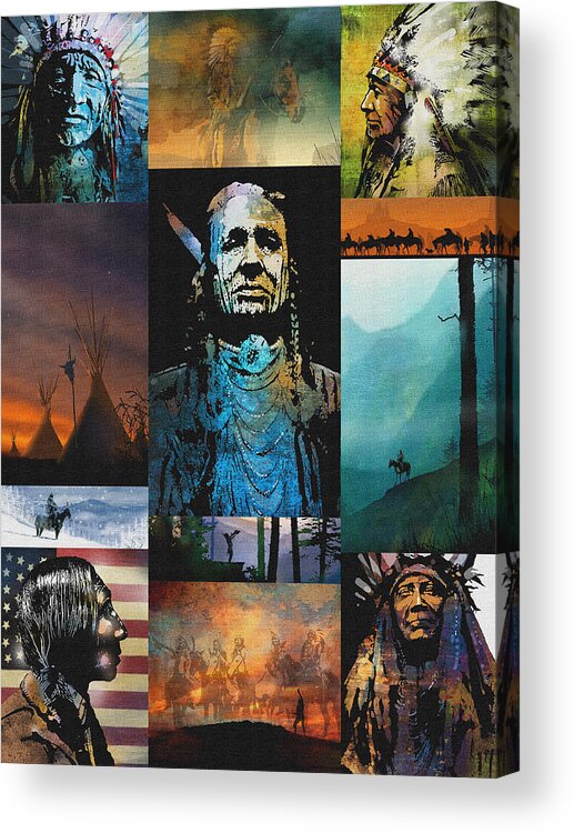 Native American Acrylic Print featuring the painting American Tapestry by Paul Sachtleben