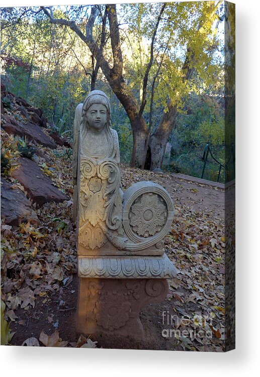 Sedona Acrylic Print featuring the photograph Angel Bench Autumn Sedona by Mars Besso
