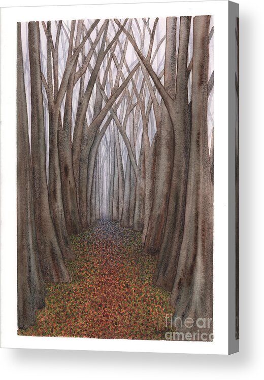 Forest Acrylic Print featuring the painting Another Trip into the Woods by Hilda Wagner