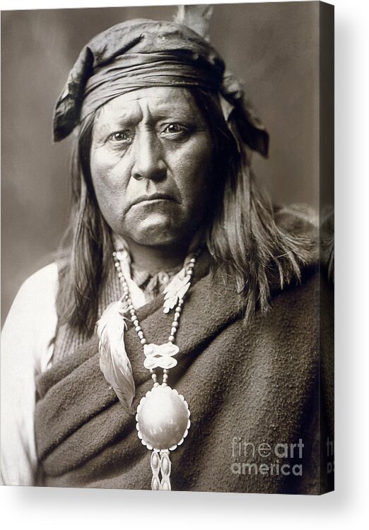 1903 Acrylic Print featuring the photograph APACHE MAN, c1903 by Granger