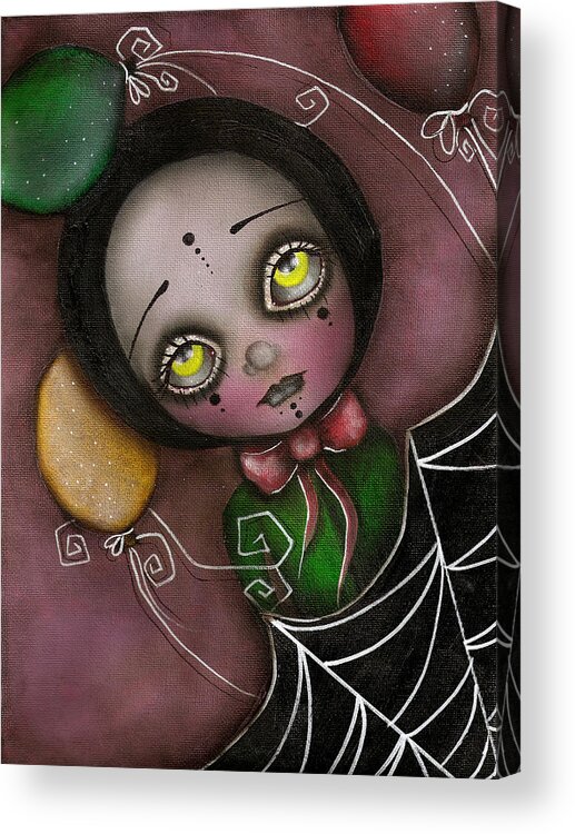 Abril Andrade Griffith Acrylic Print featuring the painting Arlequin Clown Girl by Abril Andrade