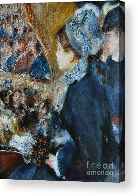 Theater Acrylic Print featuring the painting At the Theater by Pierre Auguste Renoir