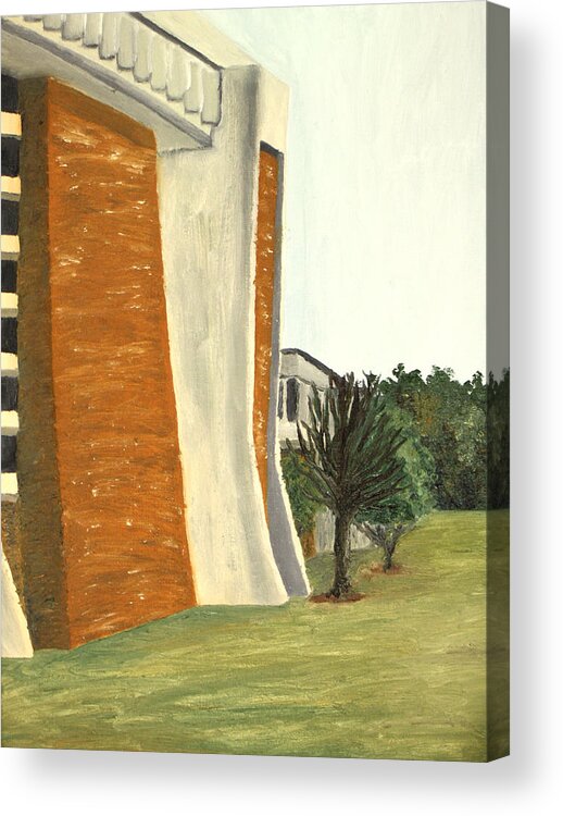 Auburn Acrylic Print featuring the painting Auburn Montgomery's Library Tower by Beth Parrish