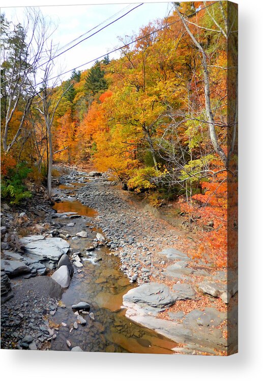 Autumn Creek Acrylic Print featuring the painting Autumn creek 3 by Jeelan Clark