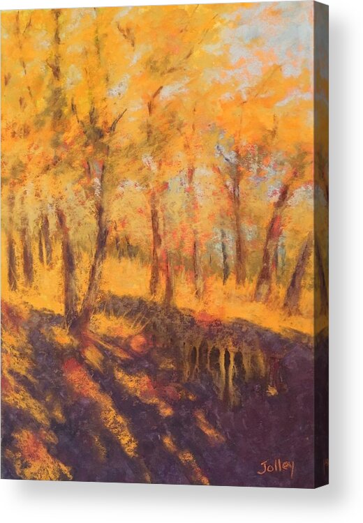 Autumn Acrylic Print featuring the painting Autumn Oaks by Nancy Jolley