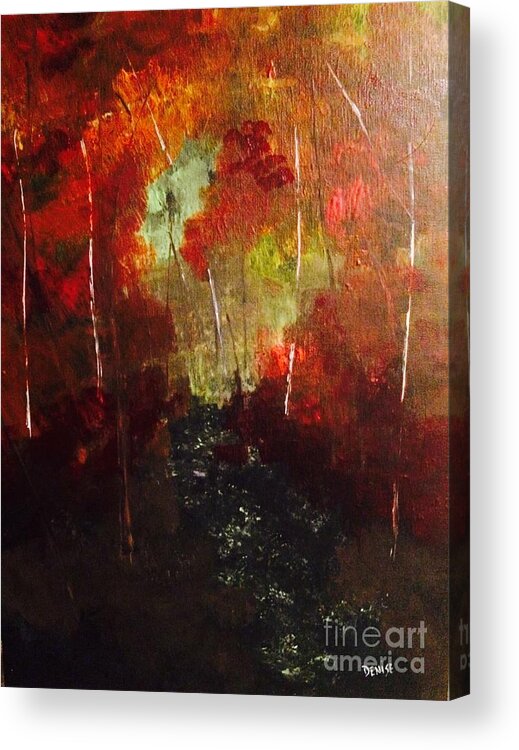 Path Acrylic Print featuring the painting Sunset Trail by Denise Tomasura