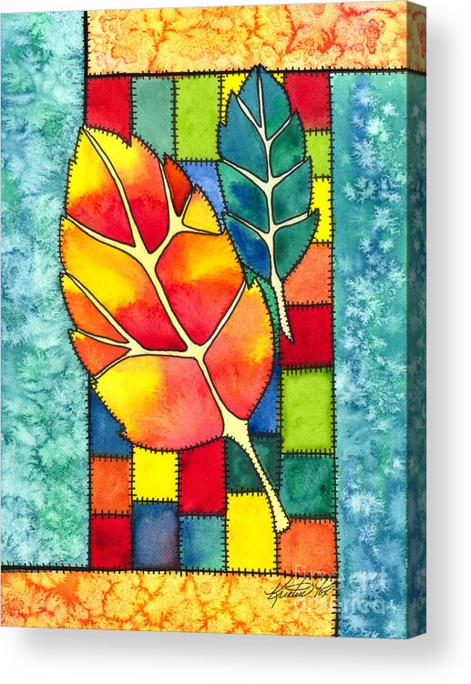 Artoffoxvox Acrylic Print featuring the painting Autumn Quilt by Kristen Fox