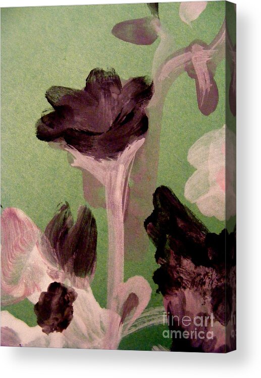 Abstract Flower Painting In Gouache Acrylic Print featuring the painting Awakening by Nancy Kane Chapman