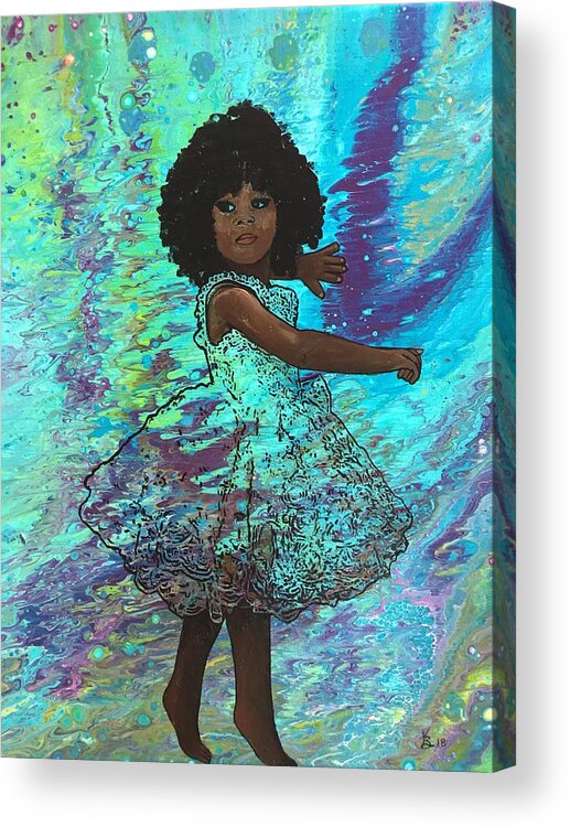 Dancers Acrylic Print featuring the painting Baby Dancer Remix by Karen Buford