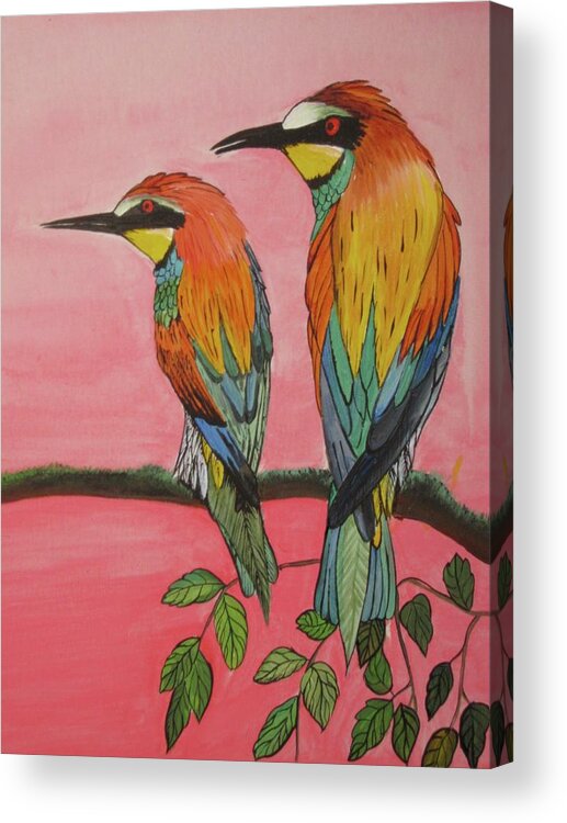 Birds Acrylic Print featuring the digital art Badlook by Robert Francis