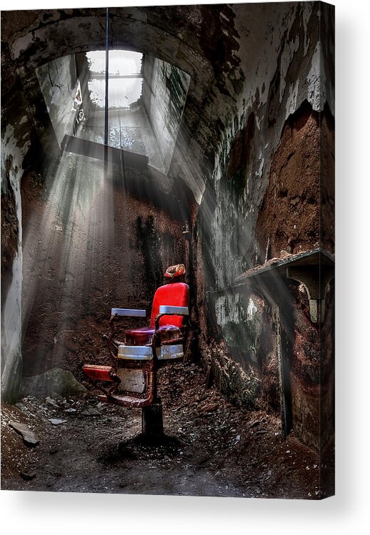 Abandoned Acrylic Print featuring the photograph Barber Shop by Evelina Kremsdorf