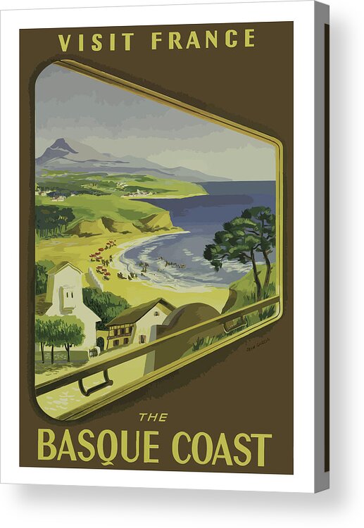 Basque Coast Acrylic Print featuring the painting Basque coast, France, view from the window by Long Shot