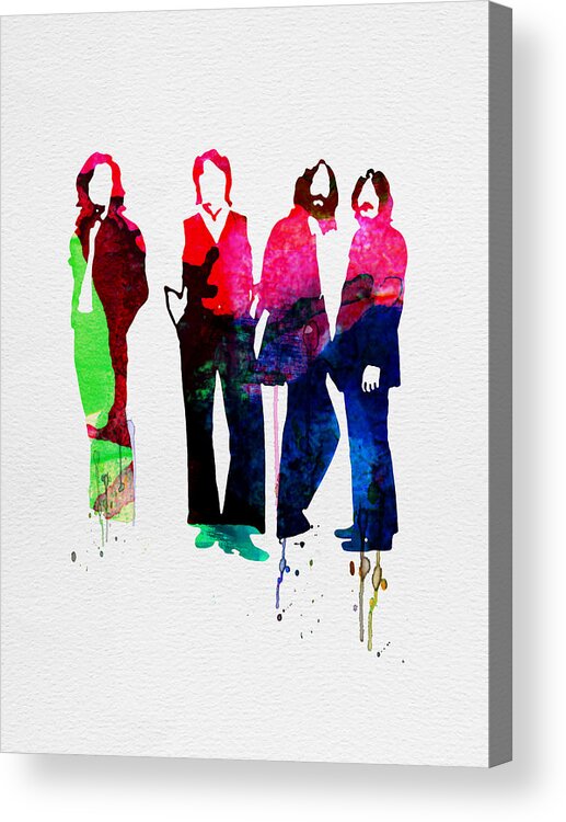 Beatles Acrylic Print featuring the painting Beatles Watercolor by Naxart Studio