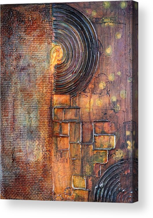 Abstract Acrylic Print featuring the painting Beautiful Corrosion by Theresa Marie Johnson
