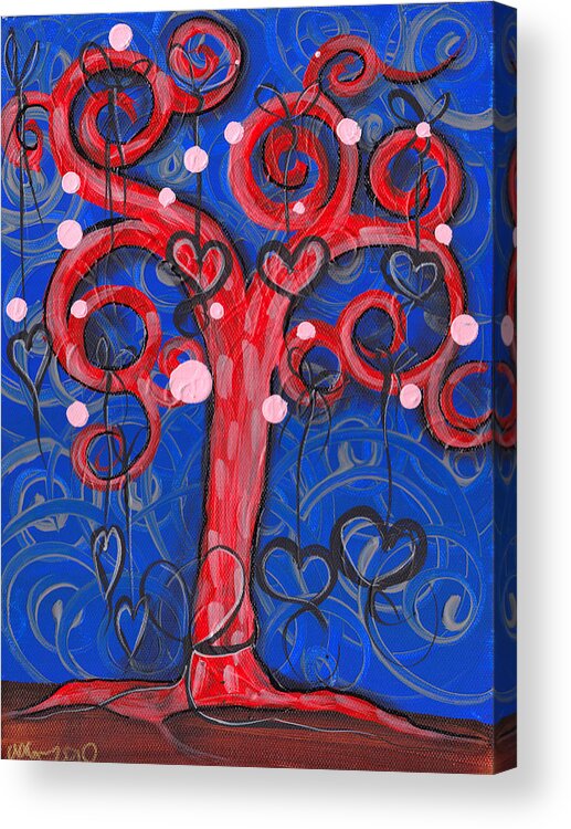Whimsical Tree Acrylic Print featuring the painting Bettina Tree by Abril Andrade
