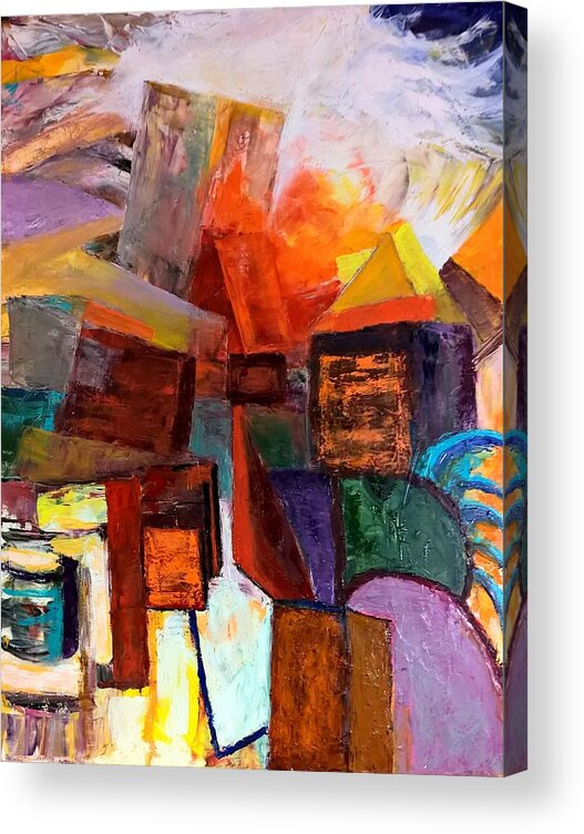 Abstract Acrylic Print featuring the painting Beyond by Nicolas Bouteneff