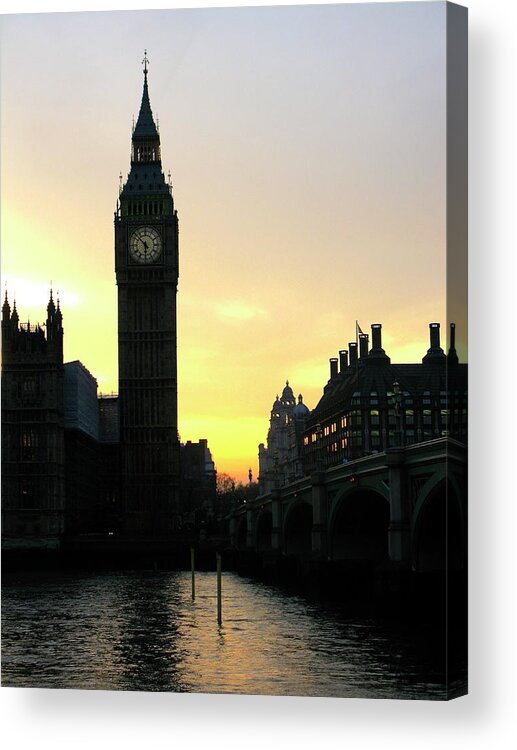 Big Ben London Westminster Acrylic Print featuring the photograph Big Ben at Dusk by Ian Sanders