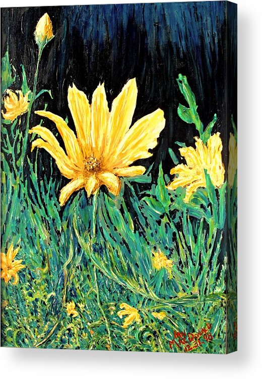 Flower Acrylic Print featuring the painting Big Yellow by Ian MacDonald