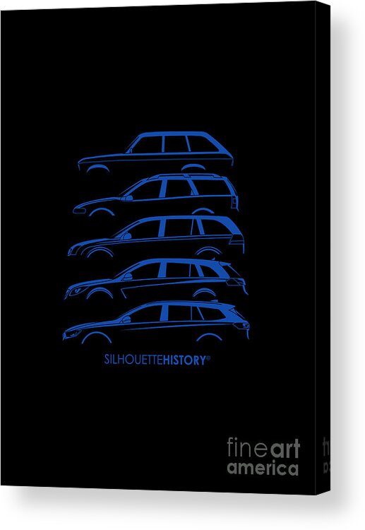 Family Car Acrylic Print featuring the digital art Blitz Family Wagon SilhouetteHistory by Gabor Vida